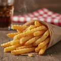 creami un immagine reale di porzione di stick di patate fritte. l'immagine dve essere di formato quadrato