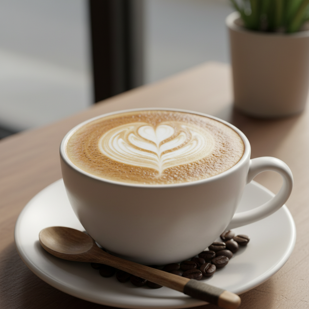 creami un immagine reale di un cappuccino. l'immagine deve essere in formato quadrato